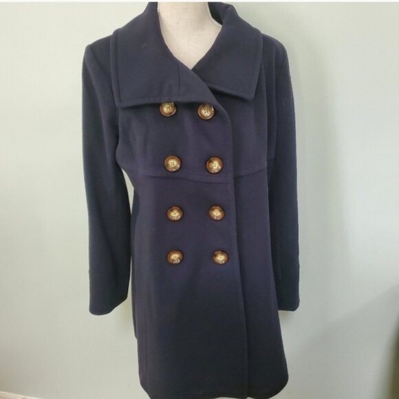 Saks Fifth Avenue Double Breasted Wool Pea Coat - Picture 3 of 11
